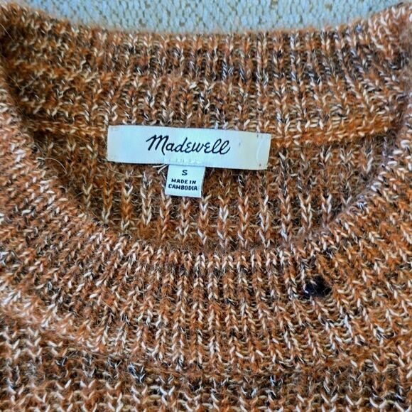 Madewell Brown Space-Dyed Prentess Wool Alpaca Blend Sweater - Size Small - Picture 6 of 14